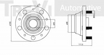 TREVI AUTOMOTIVE wb1882 -  Комплект подшипника ступицы колеса